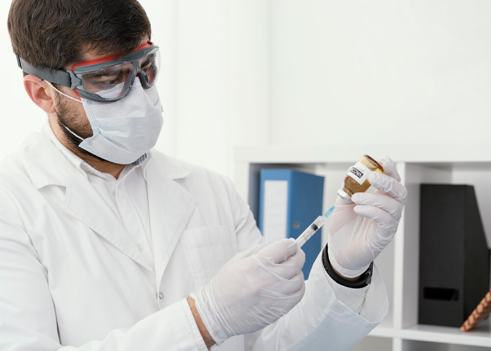Doctor getting ready a vaccine for a patient