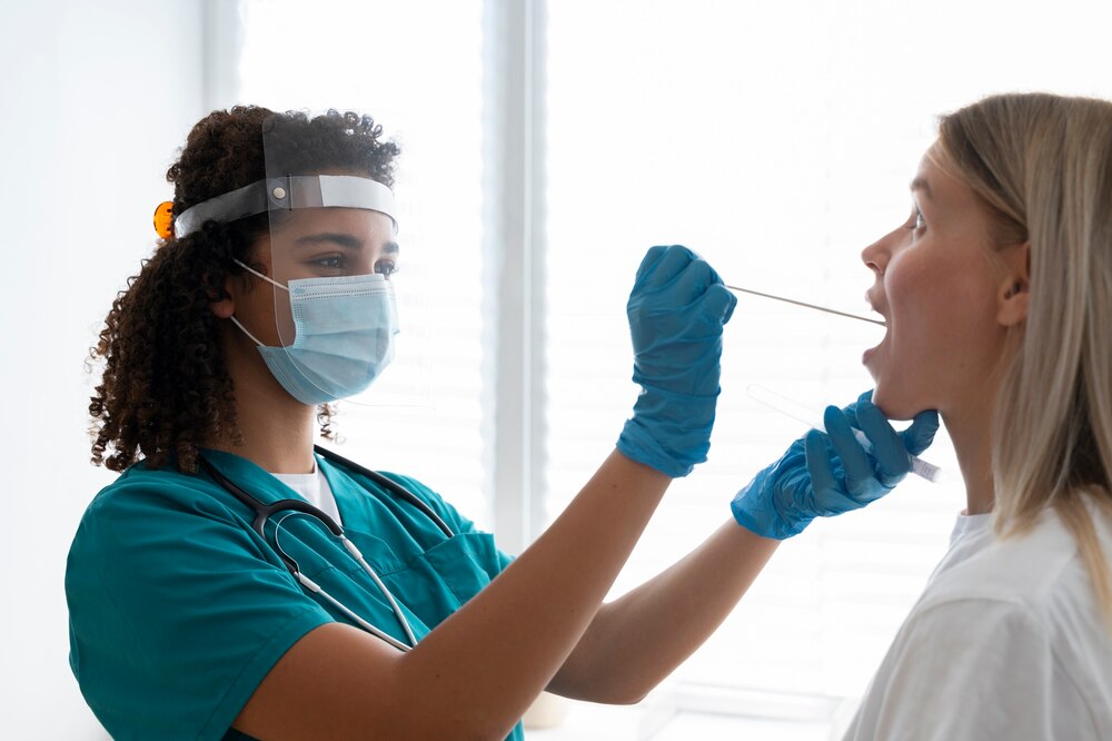 Female nurse practicing medicine at the clinic