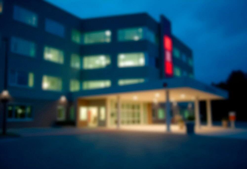 Hospital building at night